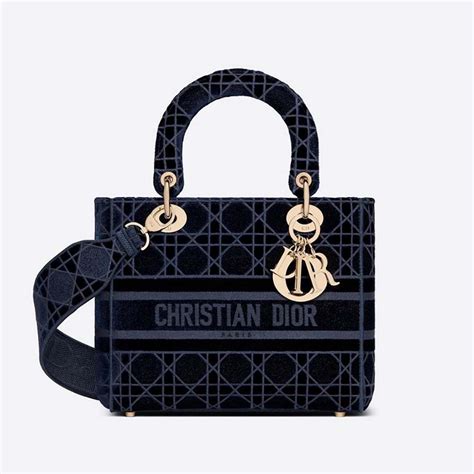 navy blue lady dior|lady dior bag inside.